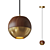 Sphere Metal and Wood Pendant 3D model small image 1