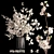 Magnolia Blossom Bouquet Set 3D model small image 1