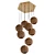 Elegant Solaris Brass Rattan Chandelier 3D model small image 5