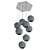 Elegant Solaris Brass Rattan Chandelier 3D model small image 6