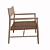 Beech Wood Leather Strap Chair 3D model small image 2