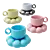 Quality Ceramic Mugs Set 3D model small image 1
