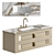 Golden Brushed Sin Mixer Vanity 3D model small image 1