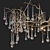 Modern Brass Crystal Chandelier 3D model small image 3