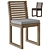 Elegant Batten Teak Dining Set 3D model small image 4