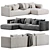 Modern Dexter Three-Seater Sofa 3D model small image 3