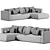 Modern Dexter Three-Seater Sofa 3D model small image 4