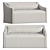 Plush Slipcover Banquette with Pillow 3D model small image 2