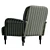 Modern Upholstered Armchair with Textured Design 3D model small image 3
