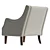 Anatonia Tufted Wingback Chair in Large Size 3D model small image 3