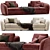 Modern Modular Fabric Sofa: LEVANTE 3D model small image 1