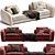 Modern Modular Fabric Sofa: LEVANTE 3D model small image 2