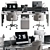 Modern Employee Office Furniture Set 3D model small image 3