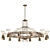 Industrial Brass Opaline Bicycle Chandelier 3D model small image 1