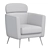 Modern Bedroom Fabric Sofa Chair 3D model small image 4