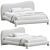 Modern Boucle King Headboard Bed 3D model small image 1