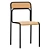 2021 Ascona Chair in Black 3D model small image 3