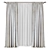 Modern Curtains Set, High Quality 3D model small image 1