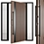 Rustic Wooden Entry Door Set 3D model small image 2
