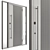 Rustic Wooden Entry Door Set 3D model small image 5
