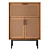 Waska Oak & Rattan Bar Cabinet 3D model small image 2