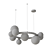 Asymmetric Glass Shade Ring Chandelier 3D model small image 4