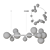 Asymmetric Glass Chandelier, White Shades 3D model small image 4