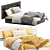 Sleek NORDLI Bed with Storage 3D model small image 3