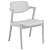 Modern Grey Fabric Dining Chair 3D model small image 5