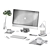 Apple-inspired Workplace Decor Set 3D model small image 1