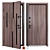 Mirage Metal Entry Door Set 3D model small image 1