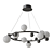 Modern Chandelier White Glass Metal 3D model small image 1