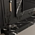 Sleek Black TV Wall Set 3D model small image 3
