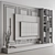 Sleek Black TV Wall Set 3D model small image 5