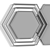 Elegant Gold Hexagon Wall Mirror 3D model small image 3