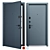 Delica Metal Entry Door Set 3D model small image 1