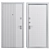 Delica Metal Entry Door Set 3D model small image 4