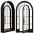 Elegant Glass Arched Door Set 3D model small image 1