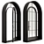 Elegant Glass Arched Door Set 3D model small image 2