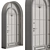 Elegant Glass Arched Door Set 3D model small image 4