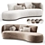  Modern Asymmetrical Copenhagen Sofa 3D model small image 1