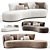  Modern Asymmetrical Copenhagen Sofa 3D model small image 5