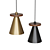 Piet Cone Wood Brass Lamp 3D model small image 2