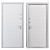 Modern Panorama Metal Entry Door 3D model small image 4