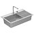 City Collection Stainless Steel Kitchen Sink 3D model small image 4