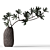 Brown Clay Vase with Podocarpus 3D model small image 1