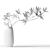 Brown Clay Vase with Podocarpus 3D model small image 2