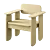 Modern Cutout Armchair: Sleek Design 3D model small image 1