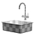 Modern Black Kitchen Sink Set 3D model small image 7