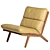 Stylish Leather Armchair with Wood Frame 3D model small image 4